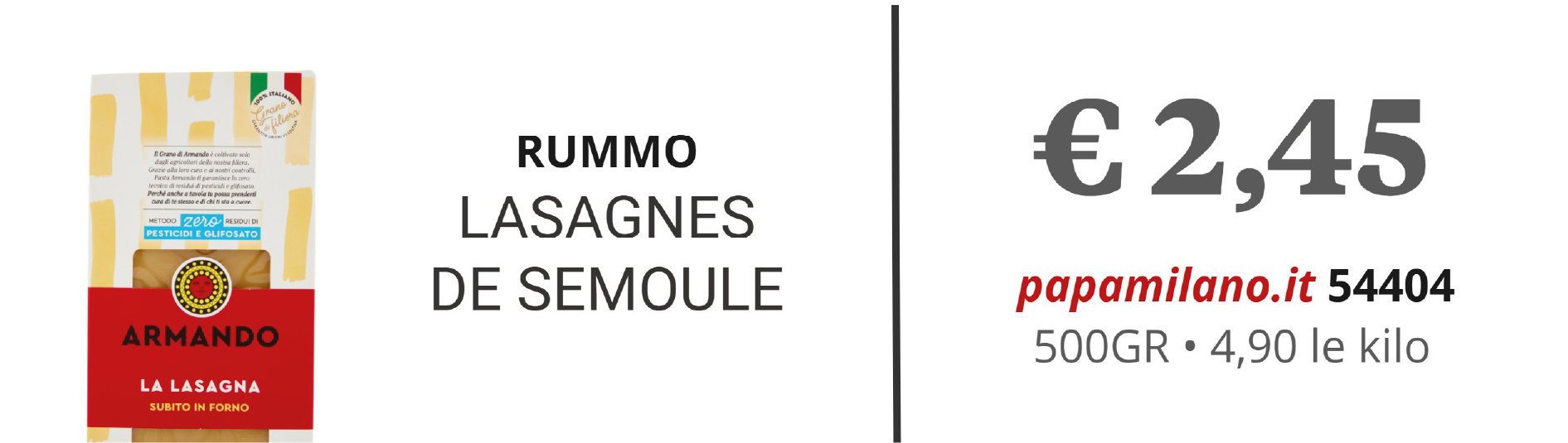 RUMMO LASAGNES DE SEMOULE